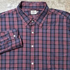 Faherty Shirt Mens 2XL Check The Movement Long Sleeve Button Office Casual